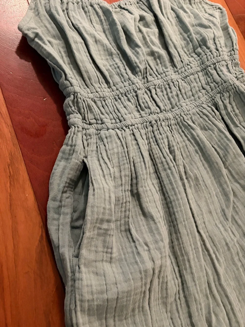Pact Coastal Double Gauze Cami Maxi Dress Blue Green Size Medium - Picture 9 of 14